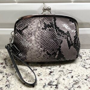 Coach Python Kiss Lock Clutch EUC